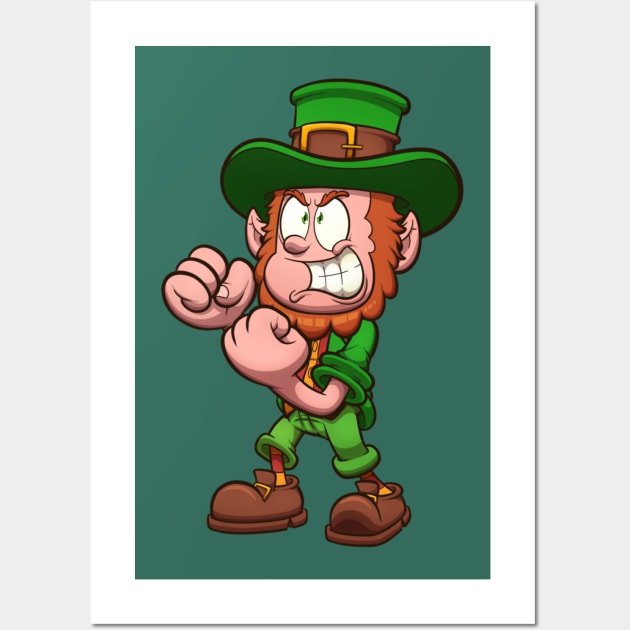 Angry Leprechaun Ready To Fight Wall Art by TheMaskedTooner